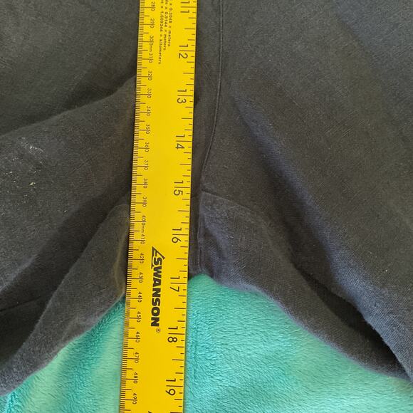 Grizas Womens Pure Linen Double Pocket Pleated Pull On Pants Black XL - Picture 9 of 11